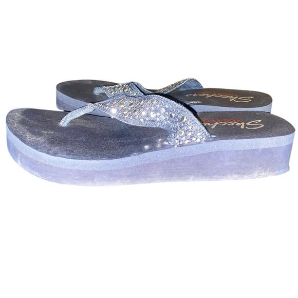 Skechers Sandals Yoga Foam Thong Flip Flop Size 8 bling - Picture 1 of 6